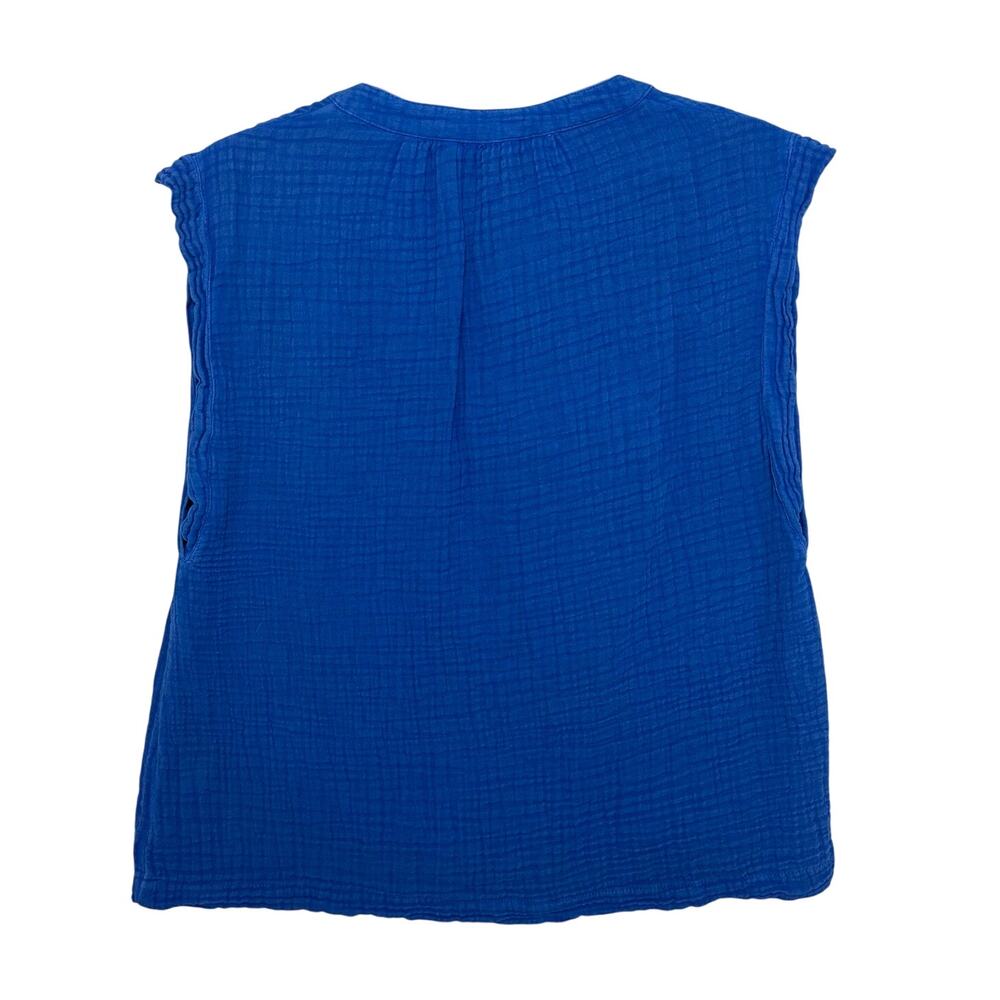 Faherty Dream Cotton Gauze Dylan Top Size S Royal Blue Organic Lightweight NWOT - Picture 2 of 10